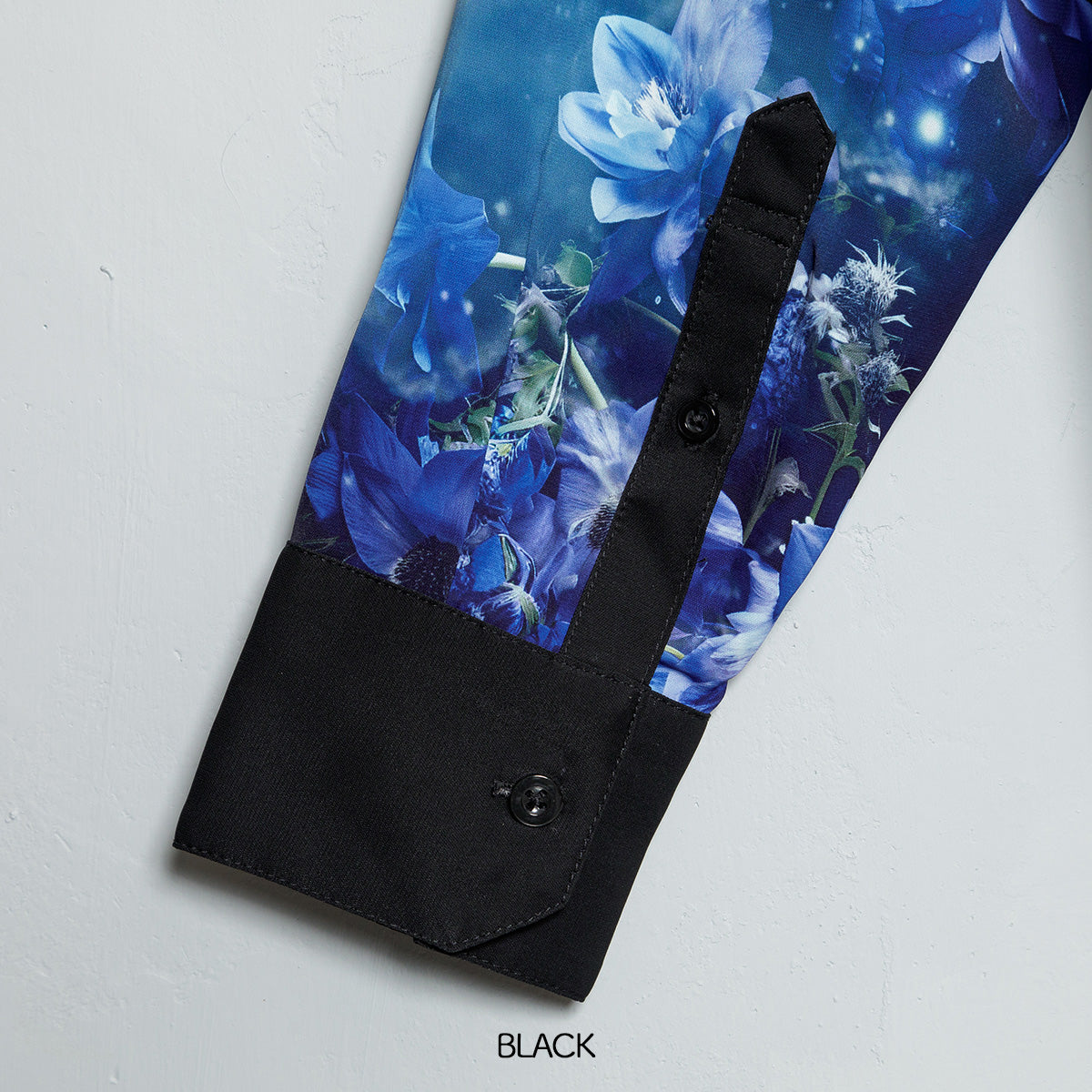 【cielkocka】星空の花束シャツ(BLACK/BLUE)