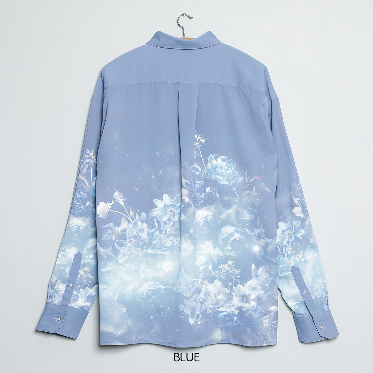 【cielkocka】星空の花束シャツ(BLACK/BLUE)