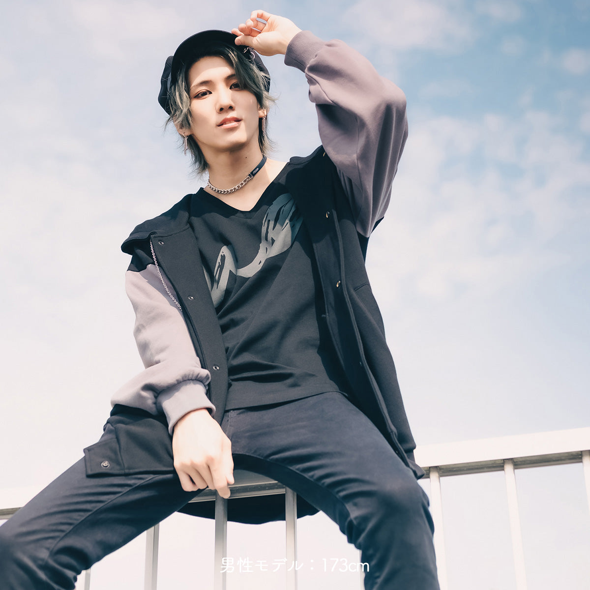 【mew】チェーンフードブルゾン(GRY)