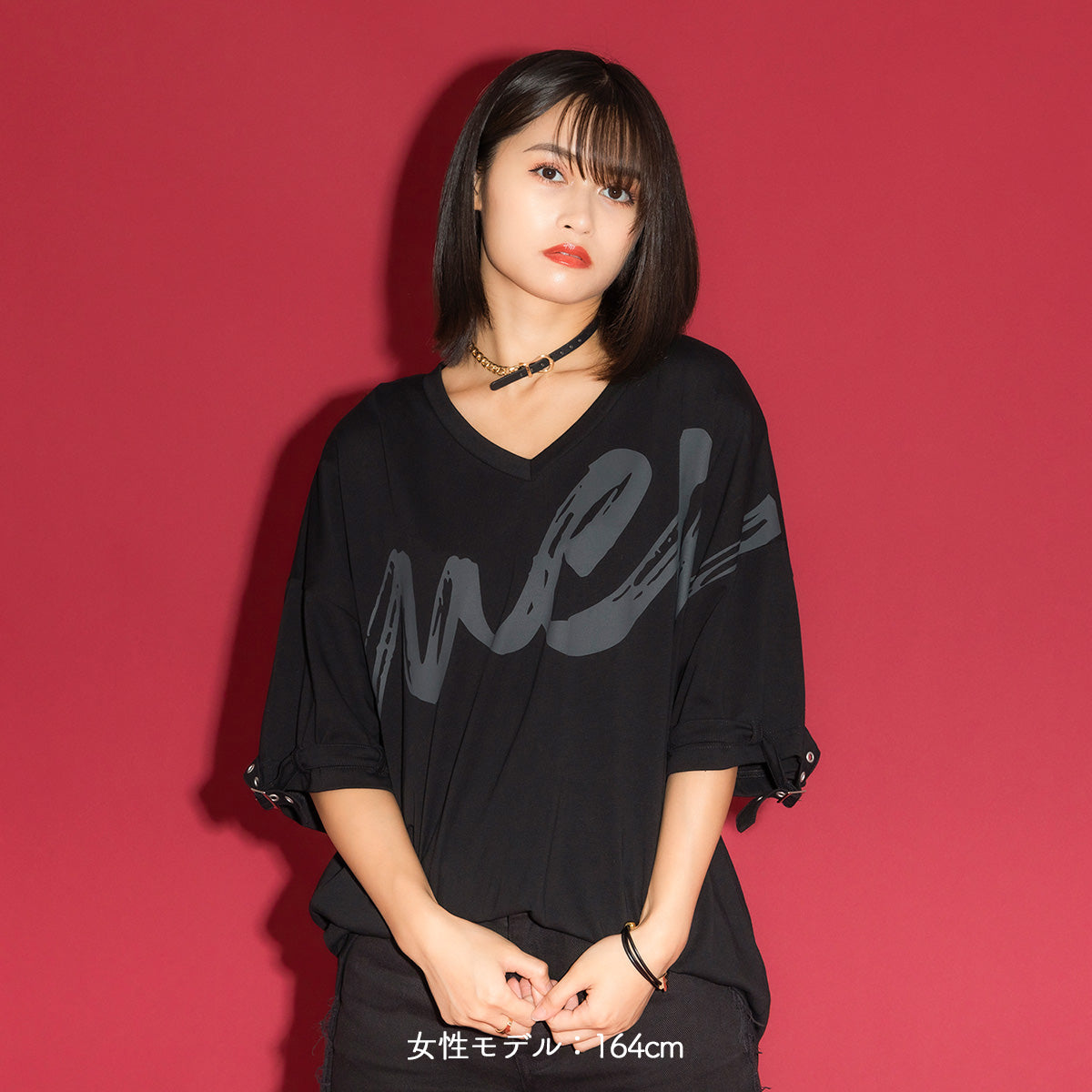 【mew】ベルトTシャツ(BLK)