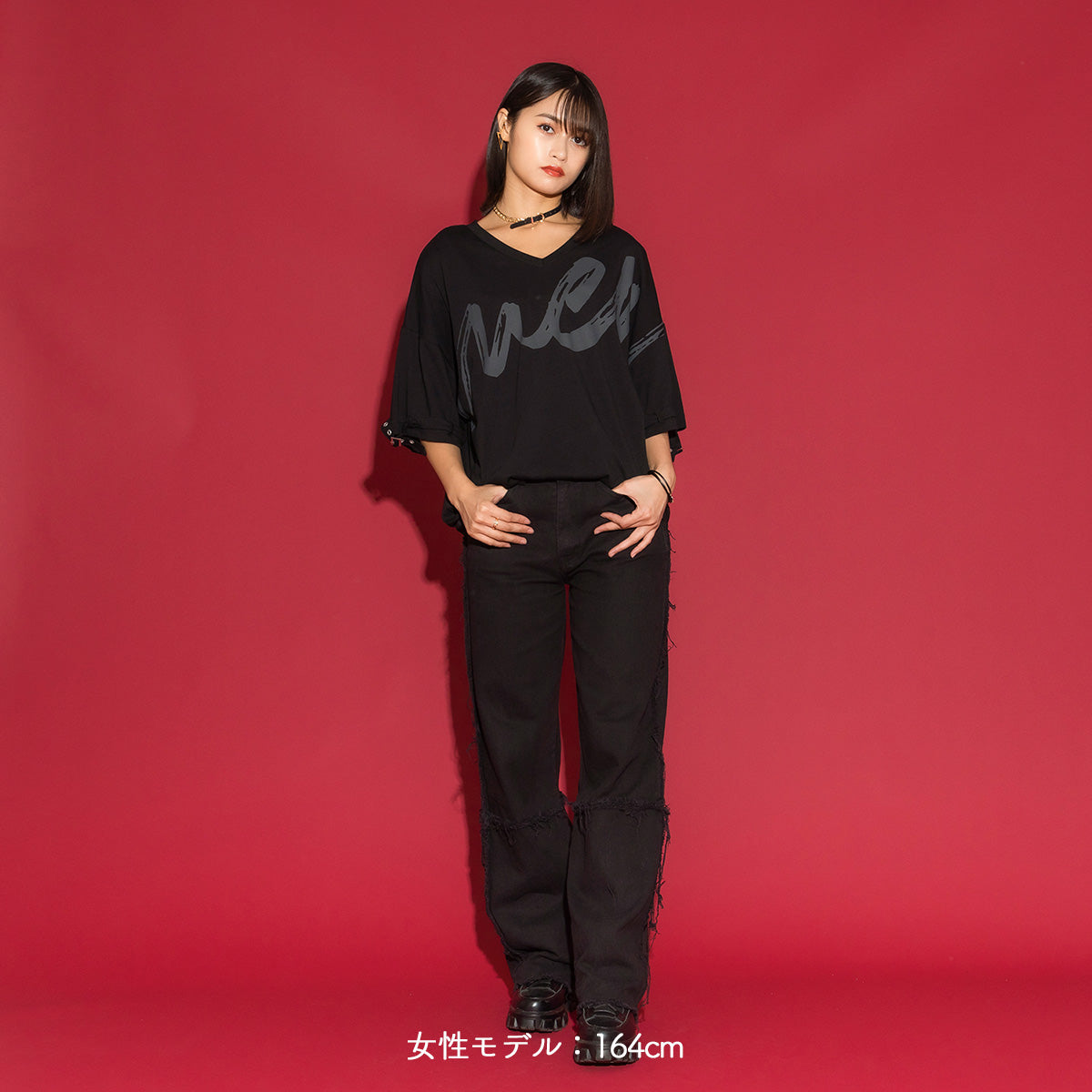 【mew】ベルトTシャツ(BLK)