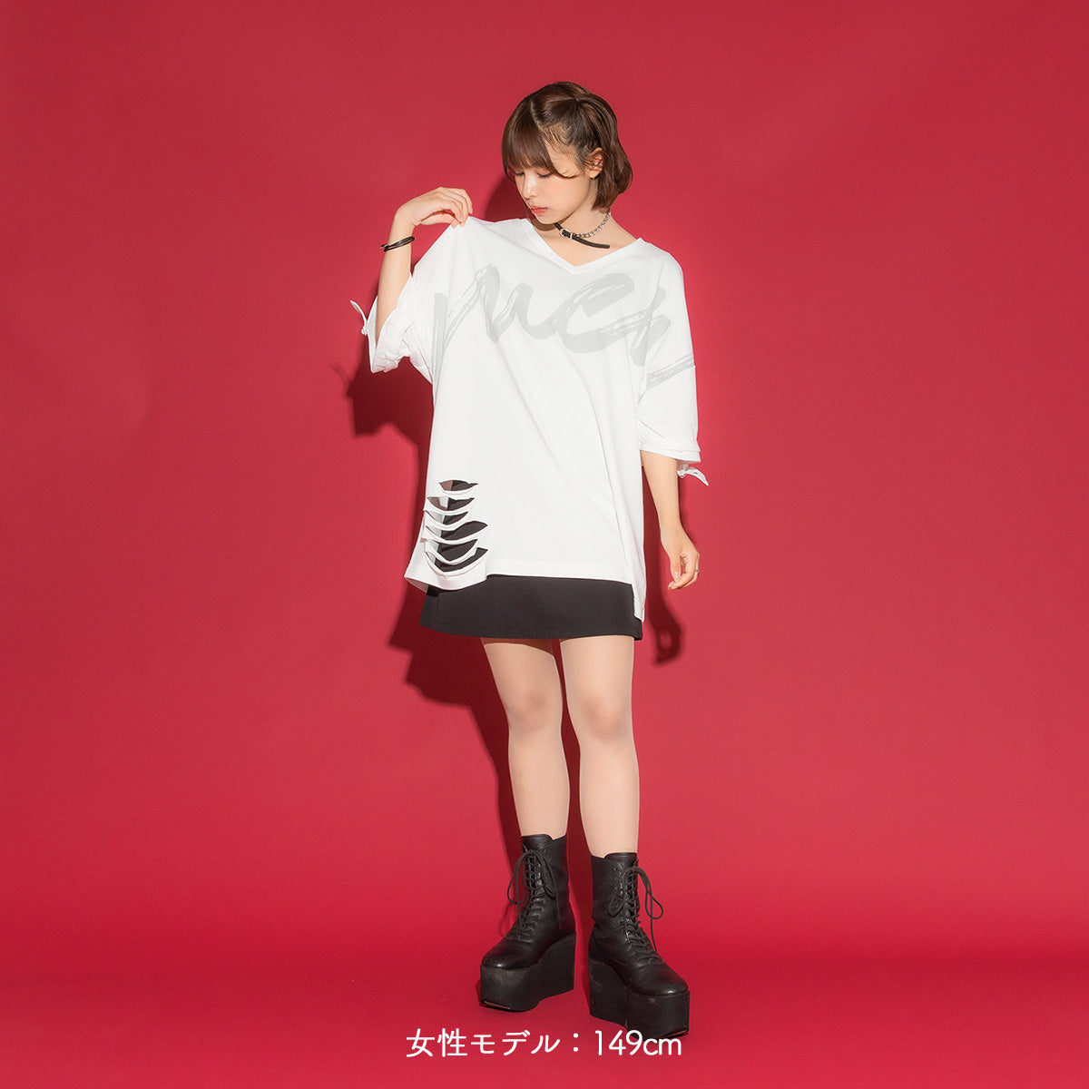 【mew】ベルトTシャツ(WHT)