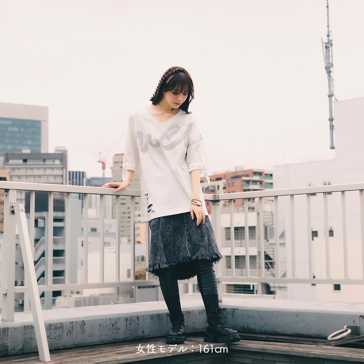 【mew】ベルトTシャツ(WHT)