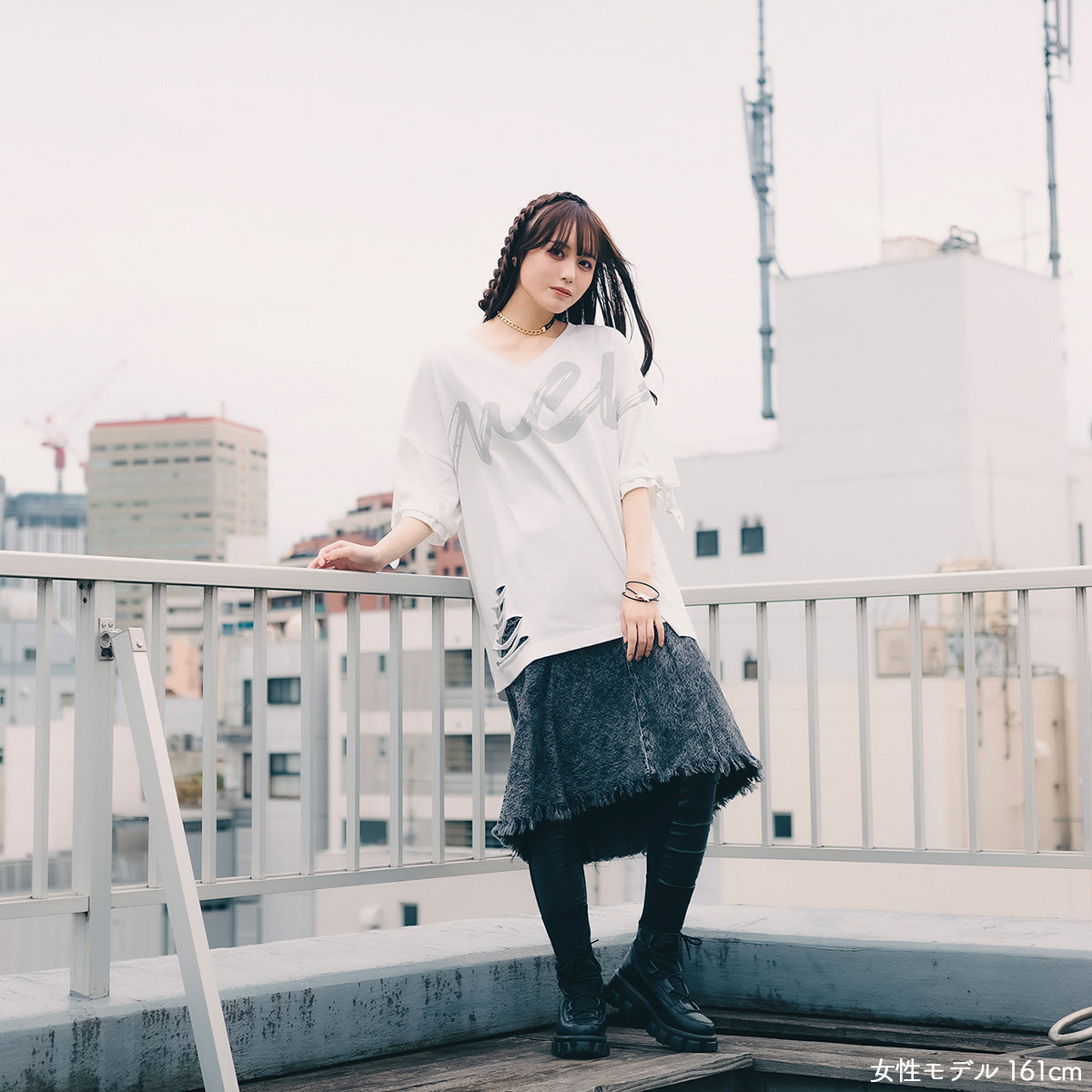 【mew】ベルトTシャツ(WHT)