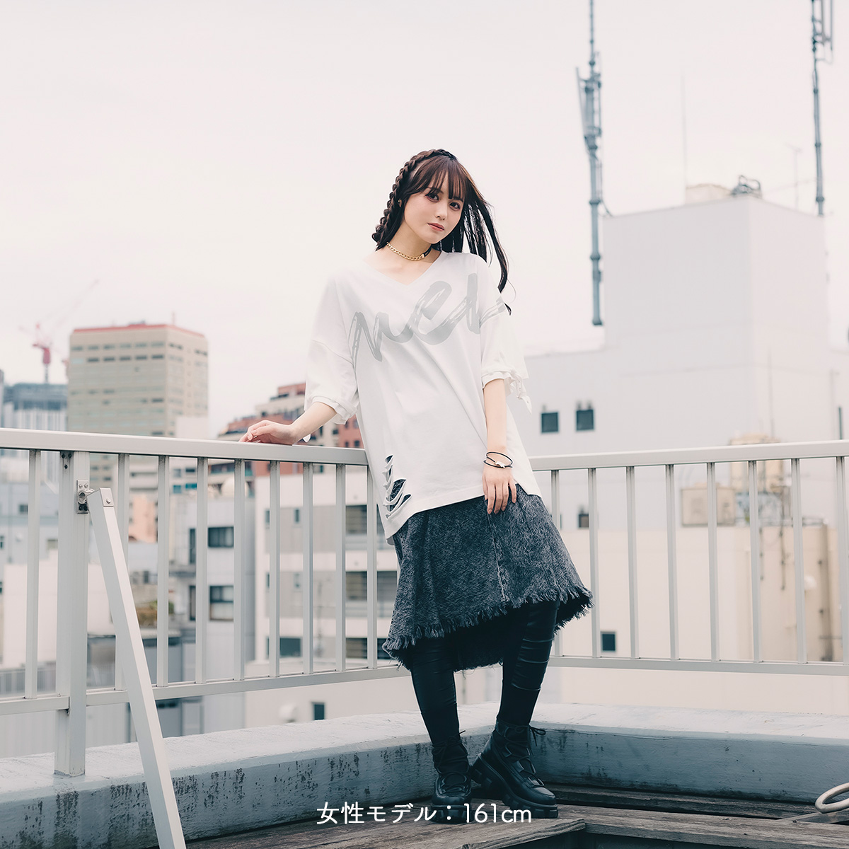 【mew】ベルトTシャツ(WHT)