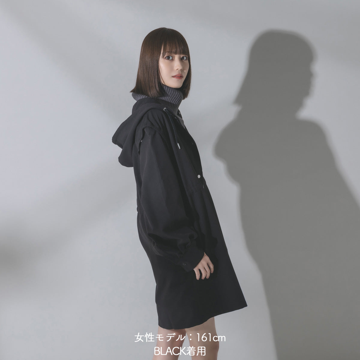 【mew】3WAYフードシャツ(GRAY/BLACK)