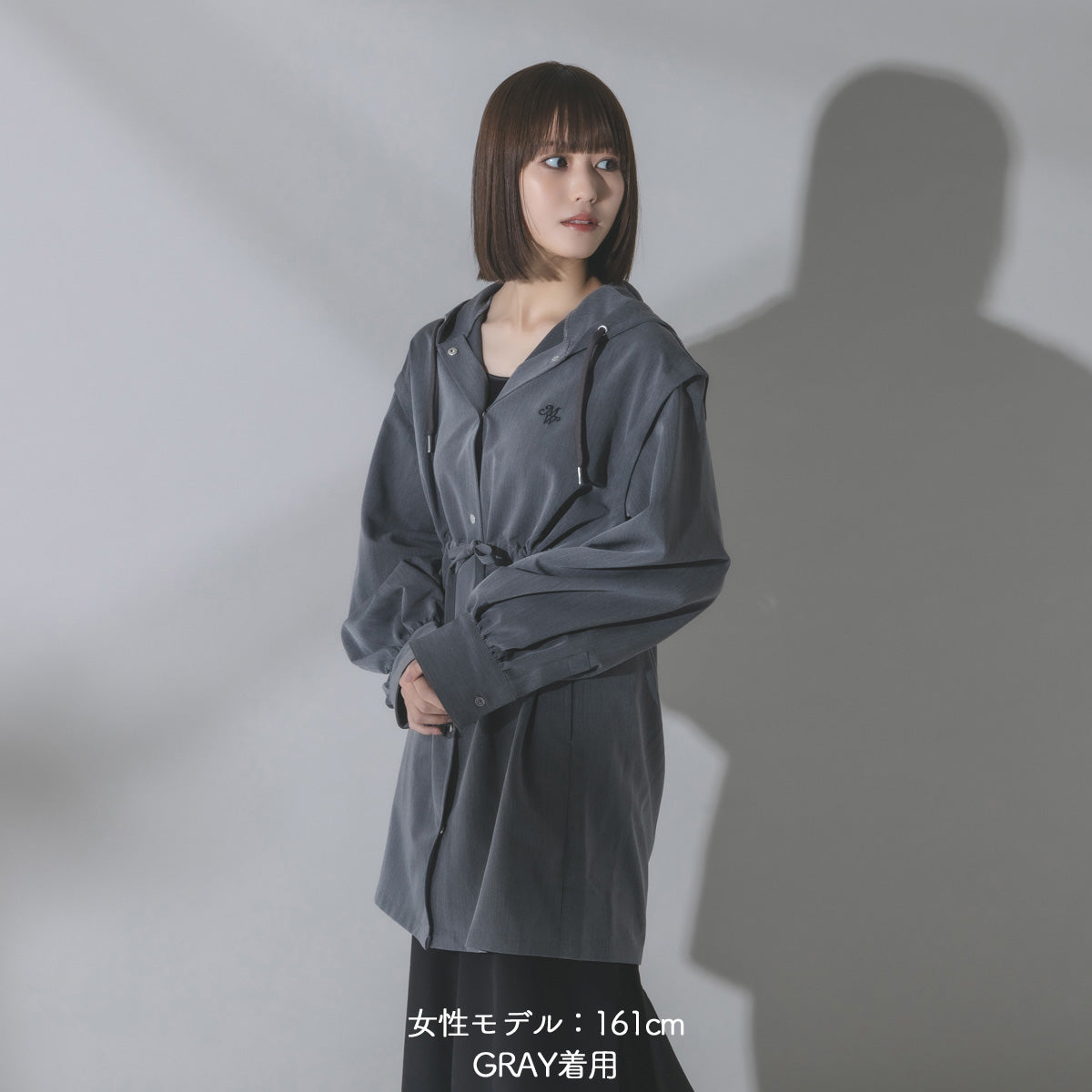 【mew】3WAYフードシャツ(GRAY/BLACK)
