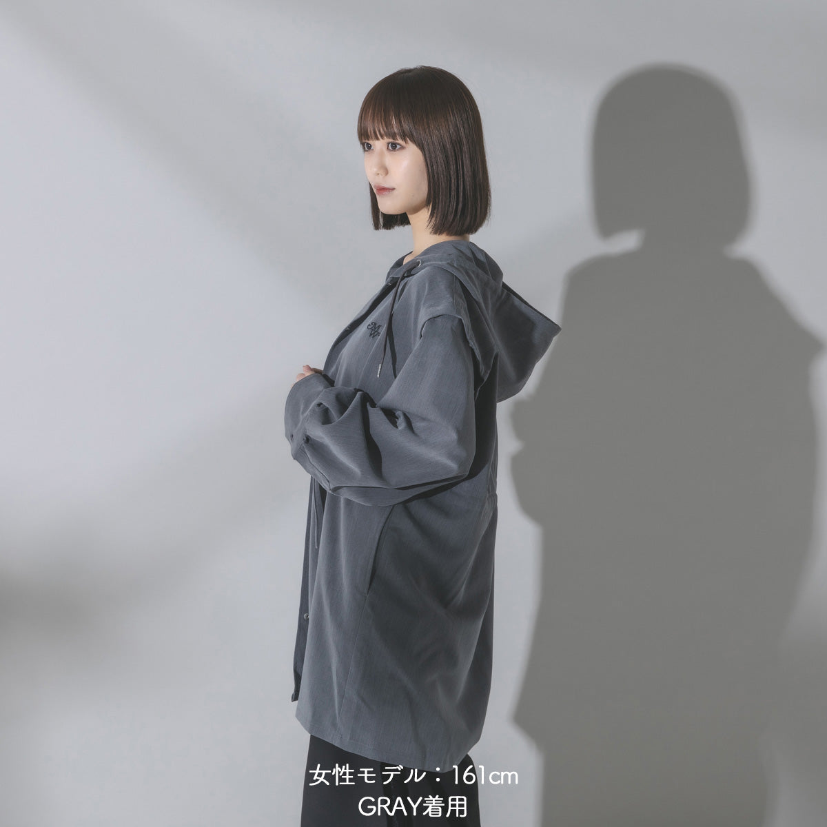 【mew】3WAYフードシャツ(GRAY/BLACK)