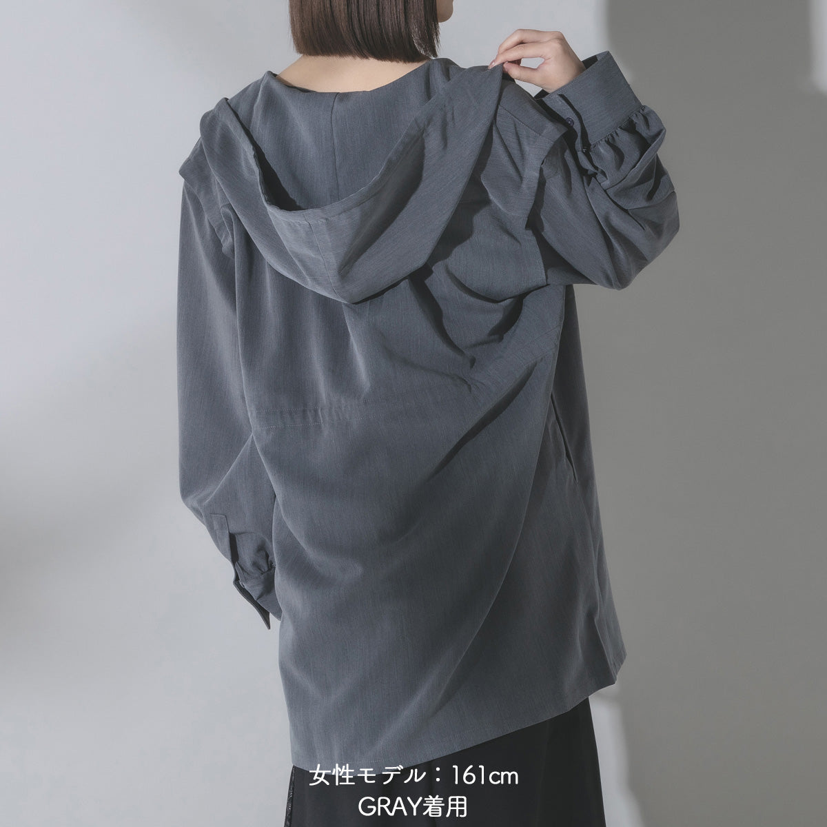 【mew】3WAYフードシャツ(GRAY/BLACK)