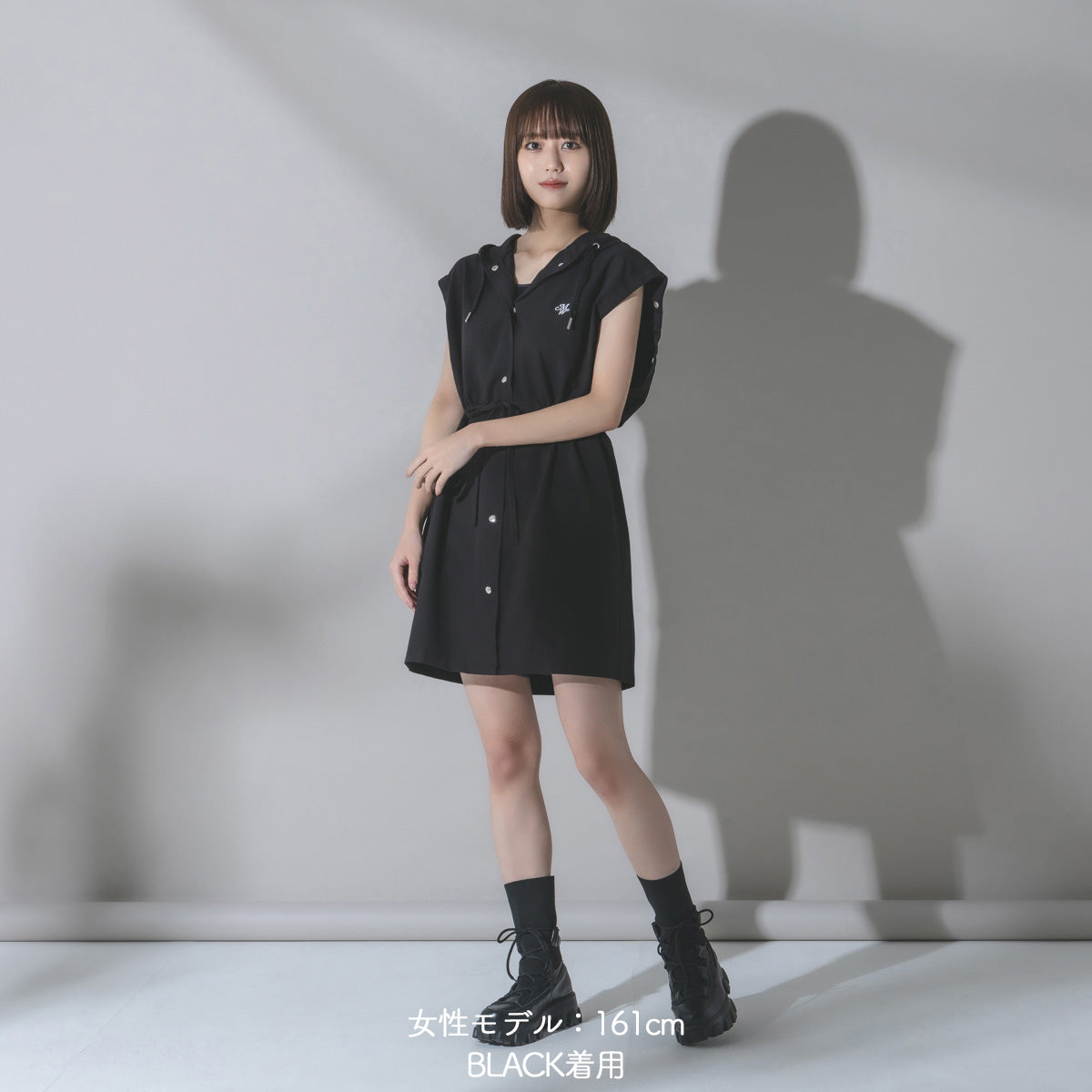 【mew】3WAYフードシャツ(GRAY/BLACK)