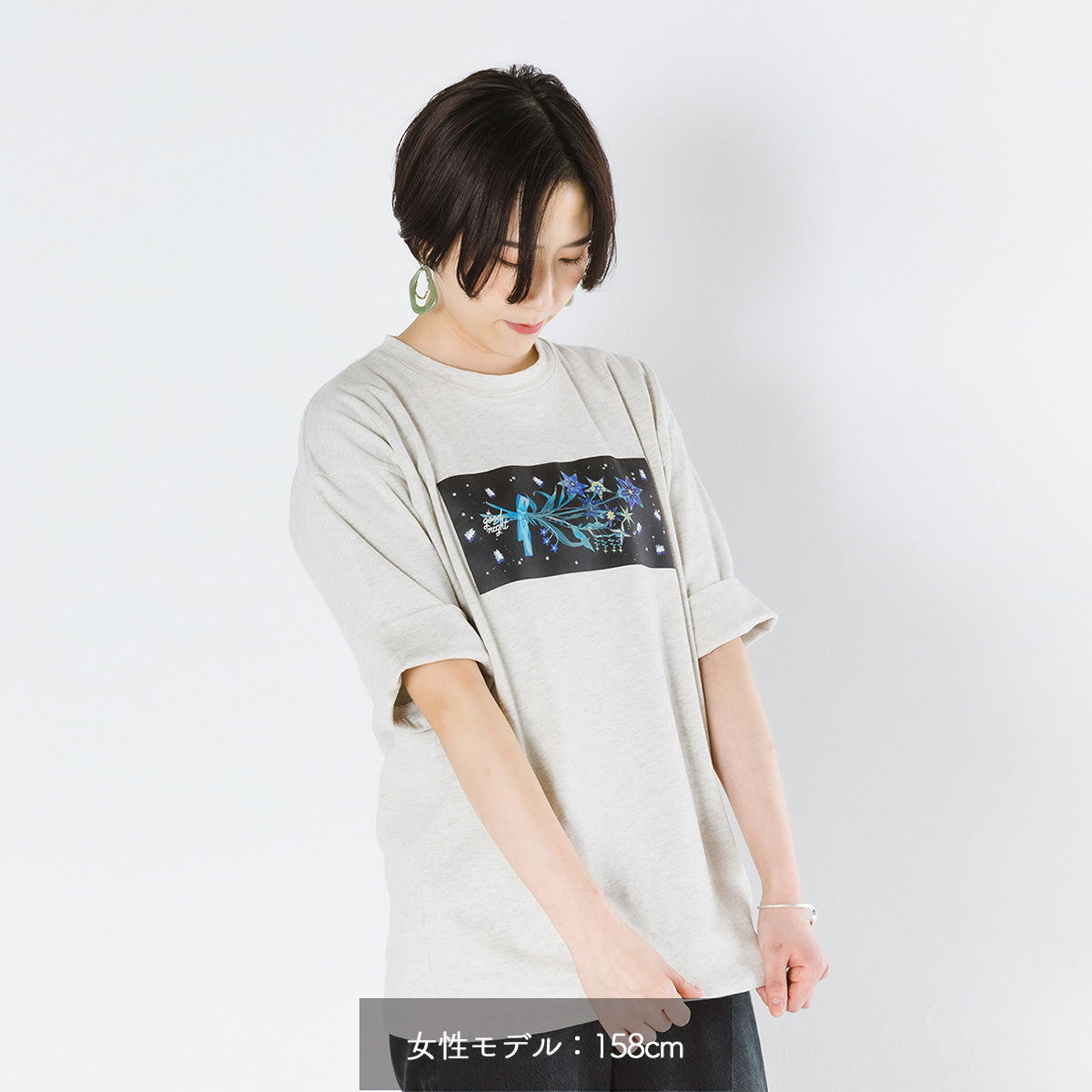 【cielkocka】花と星Tシャツ