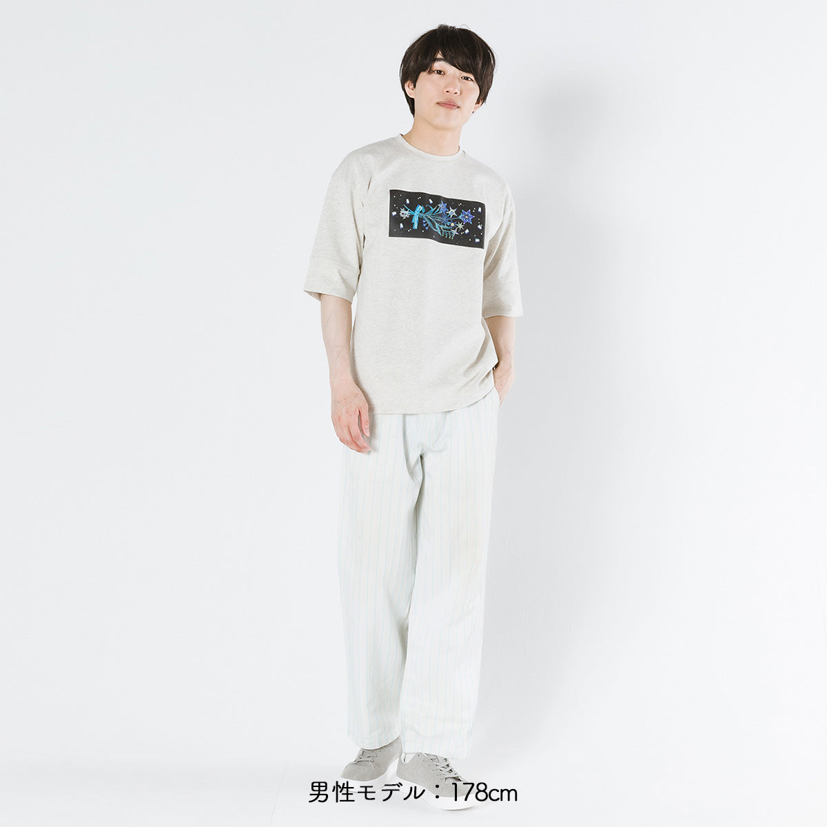 【cielkocka】花と星Tシャツ