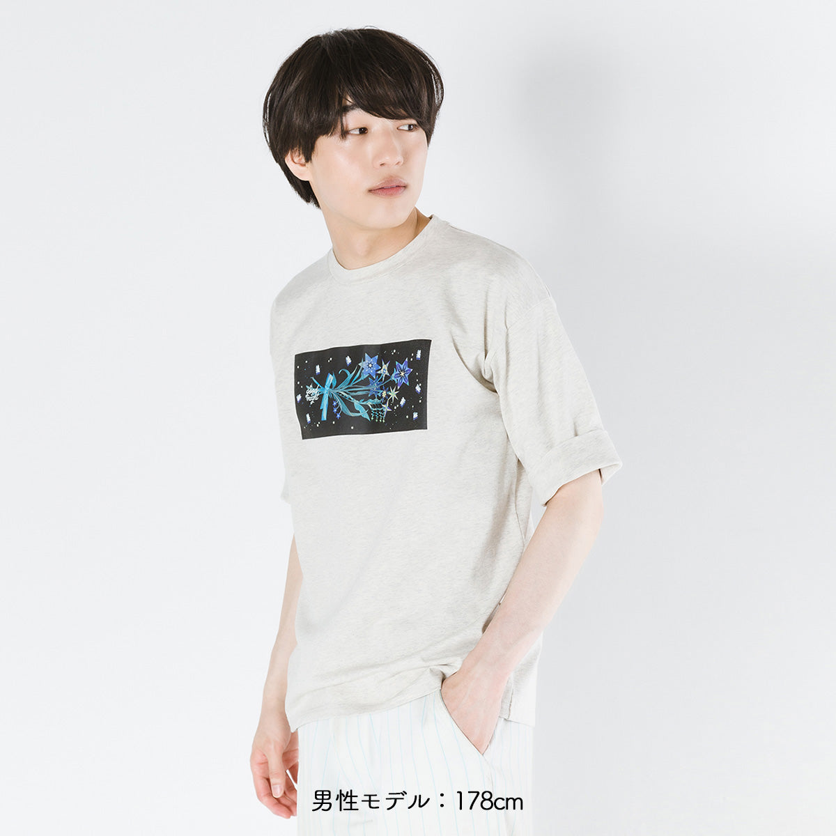 【cielkocka】花と星Tシャツ