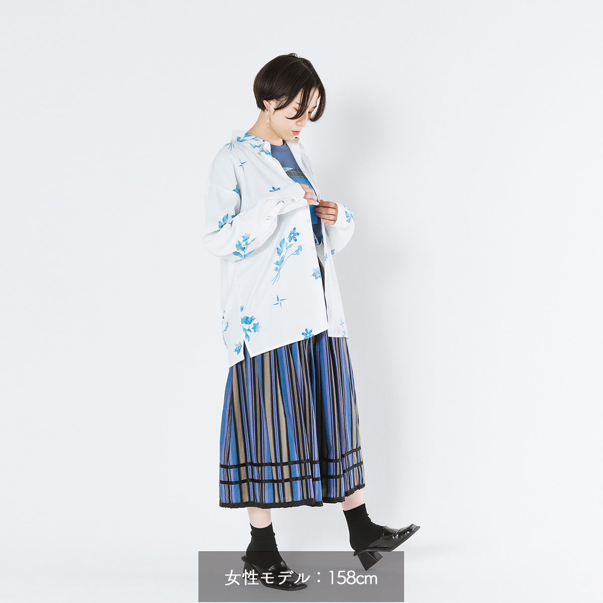 【cielkocka】花シャツ