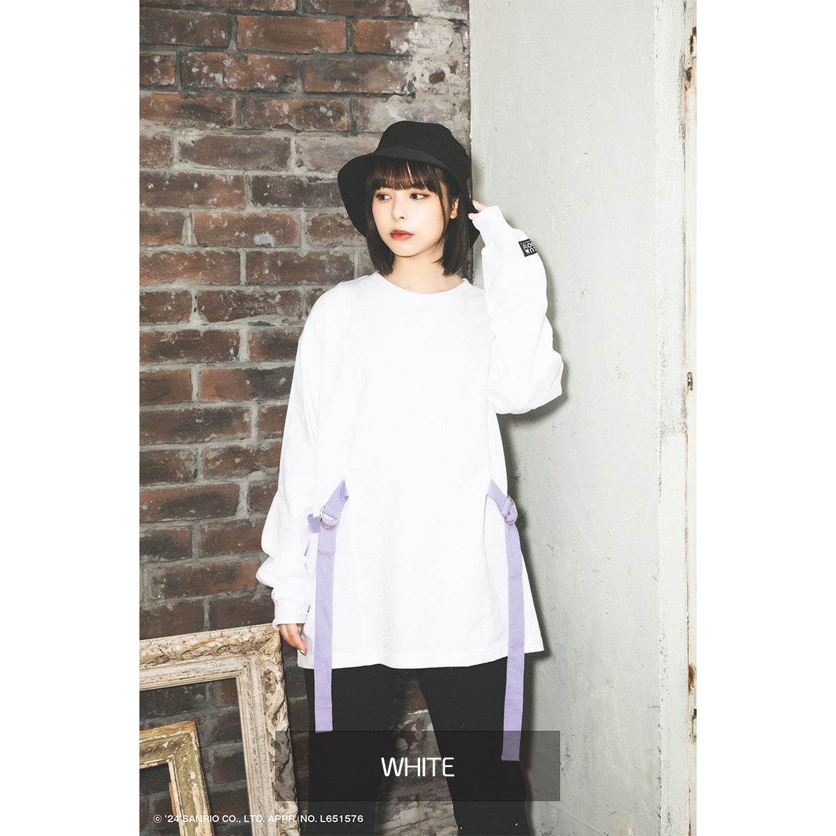 【クロミ×mew】ベルト LS Tシャツ(BLACK/WHITE)