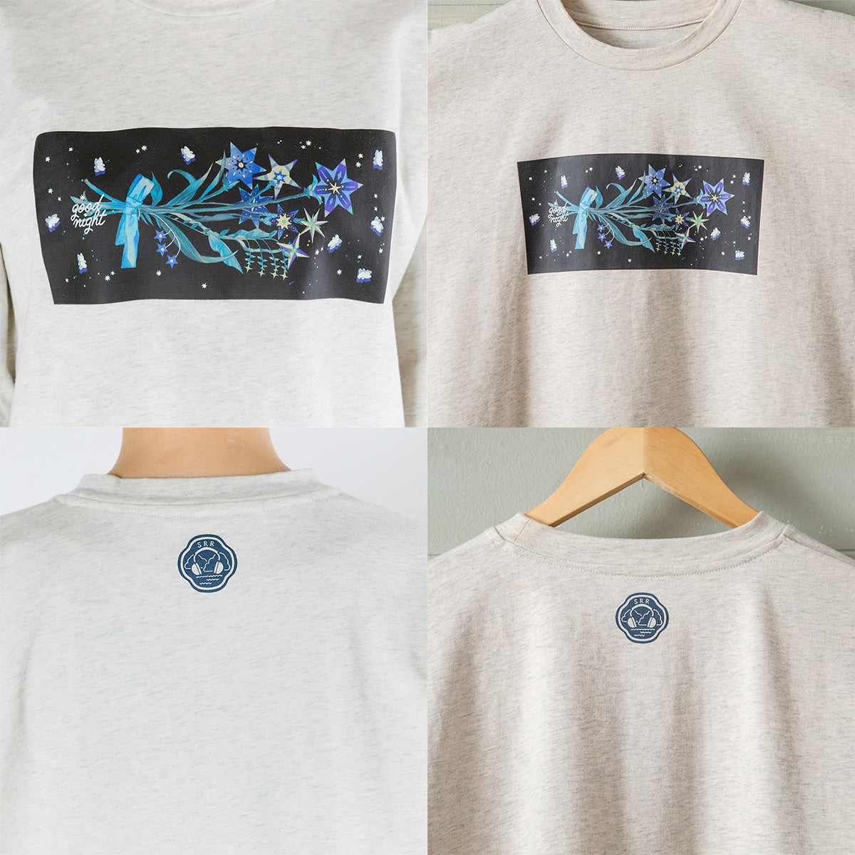 【cielkocka】花と星Tシャツ