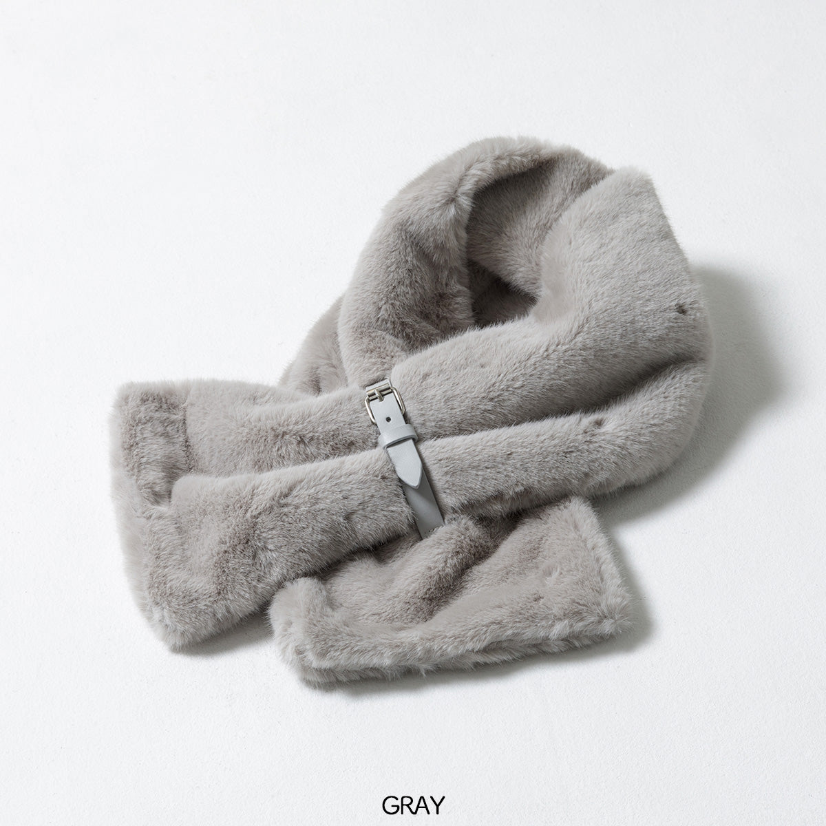 【mew】ファーマフラー(GRAY/BLACK)