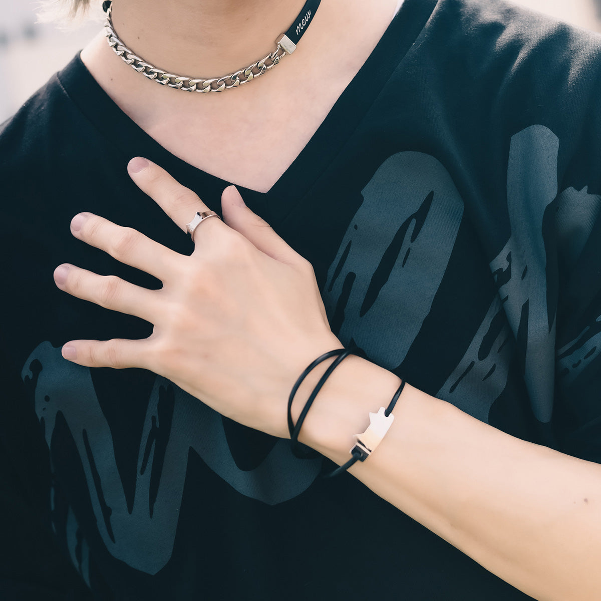 【mew】レザーコードブレスレット(SLV)