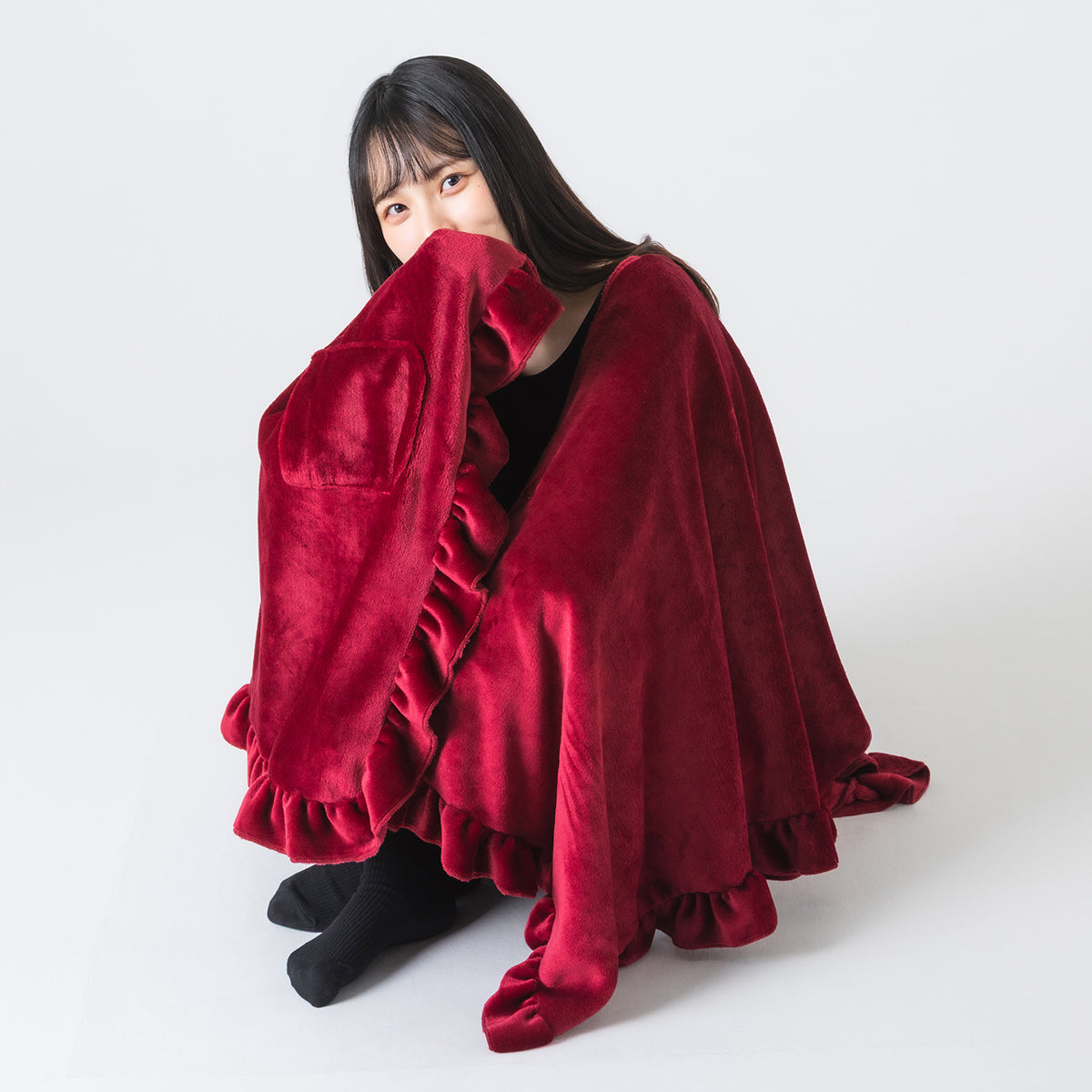 【Reneルネ】新品タグ付き定価39,600円ウォッシャブル着物スリーブ36 96猫】着るブランケット