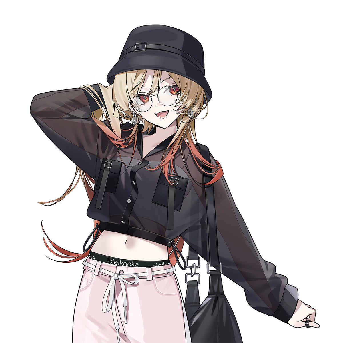 【mew】サイドベルトワイドパンツ